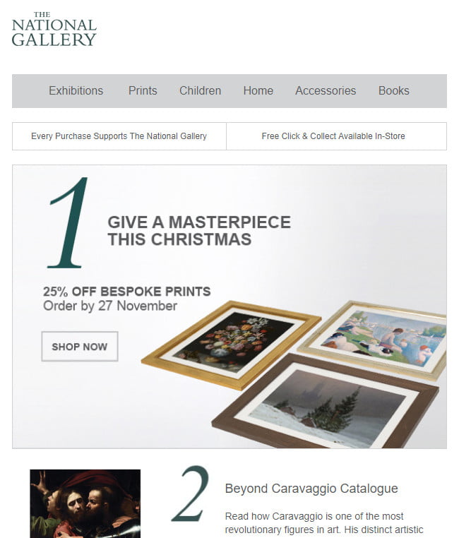 Portfolio & Créations - Newsletter : National Gallery Shop